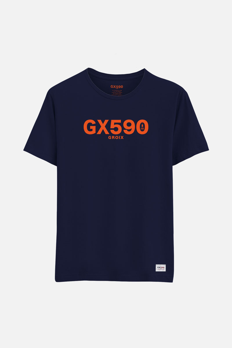 T-shirt GX590 • Bleu-marine et Orange lichen